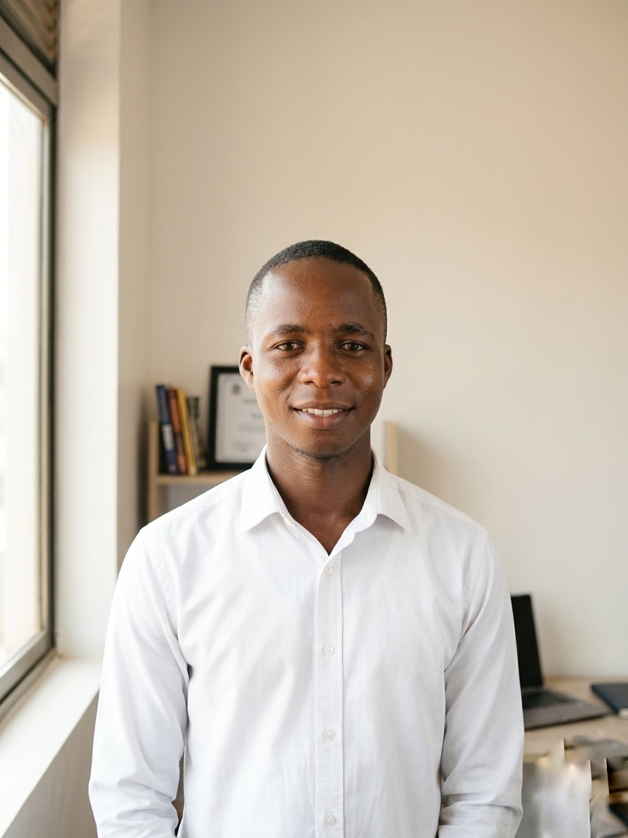 Amzo Diallo, fondateur de Maoba Marketing Digital, dans son bureau